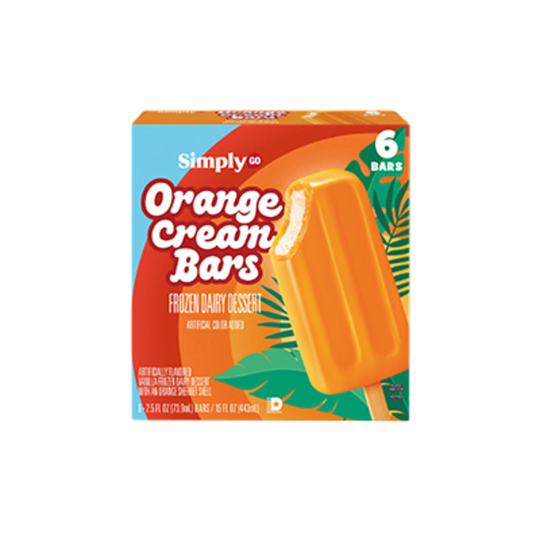 Simply Go Orange Cream Frozen Dairy Dessert Bars