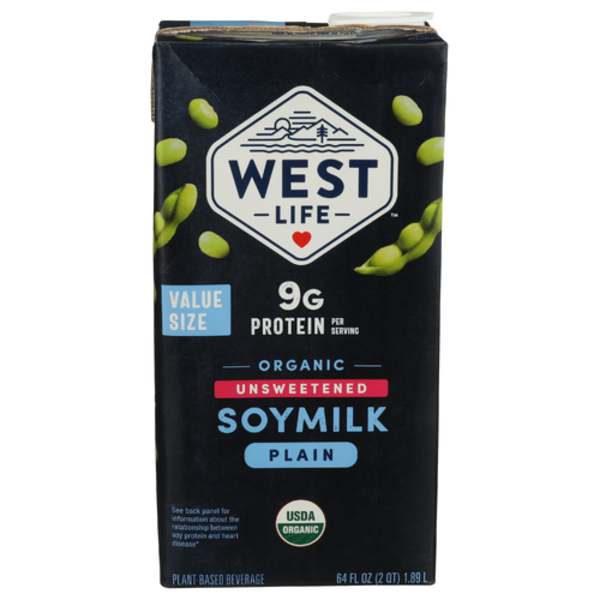 West Life Organic Plain Unsweetened Soymilk