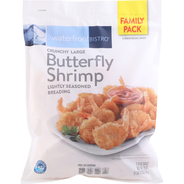 Waterfront Bistro Butterfly Shrimp, Lightly Seasoned, Family Pack