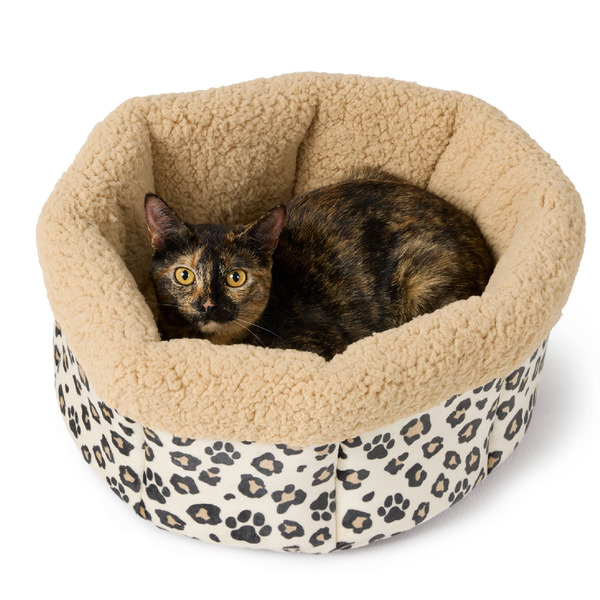 Whisker City High Wall Cuddler Cat Bed - White