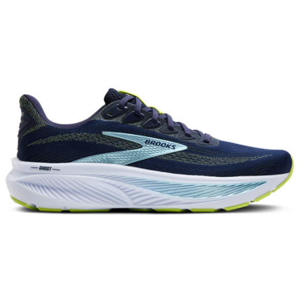Brooks Men's Ghost 17 Running Shoes, Size 8.0, Medium/D - Peacoat/Lime/Blue
