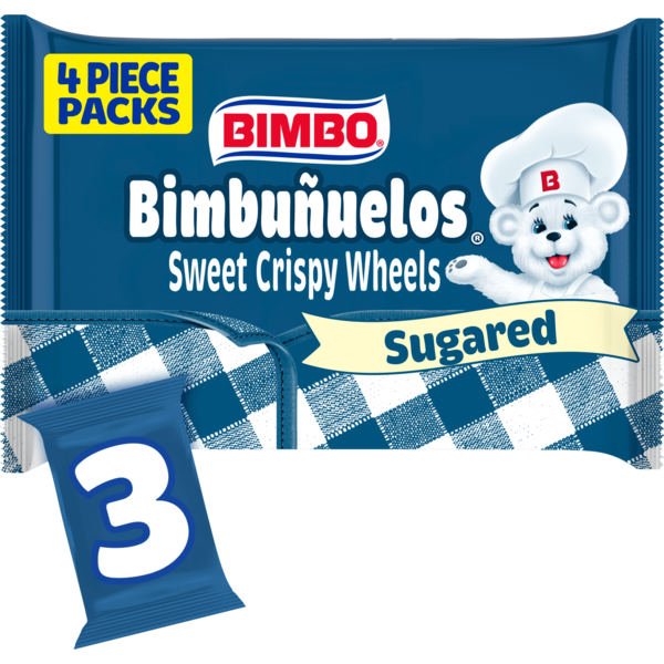 Bimbo  Bimbuñuelos, 3 ct, Sugar, Sweet Crispy Wheels, Pastries, 6.99 oz