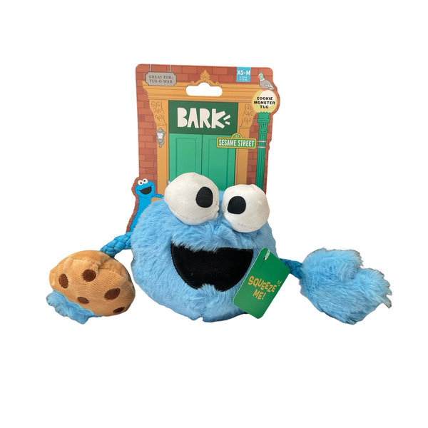 BARK Sesame Street Cookie Monster Tug Dog Toy