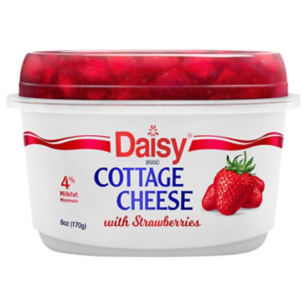 Daisy 4% Milkfat with Strawberries Cottage Cheese