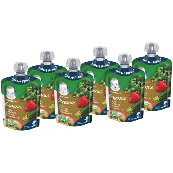 Gerber 2nd Foods Apple Zucchini Spinach Strawberry Organic Baby Food