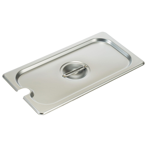 Winco - 18/8 Stainless Steel Steam Pan Cover, Slotted - 1/3 Size, 12.81" x 6.94" x 1.25" - 1 Ct.