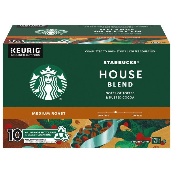 STARBUCKS HOUSE BLEND 250g 10個 Starbucks House Blend Medium Roast Ground Coffee K-Cup Pods Box