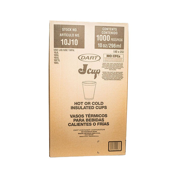Dart - 10J10 - 10 oz White Foam Cup - 1000 ct