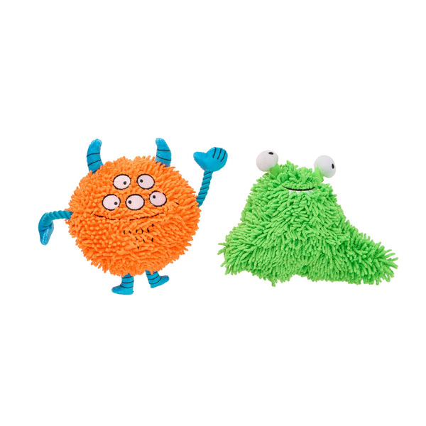 Thrills & Chills Halloween Plush Monster Dog Toy - Orange & Green