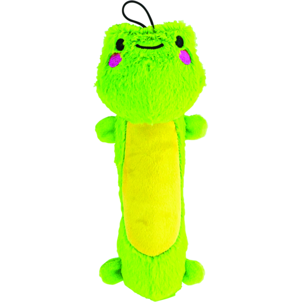 Play On Frog With Squeaker Plush Dog Toy