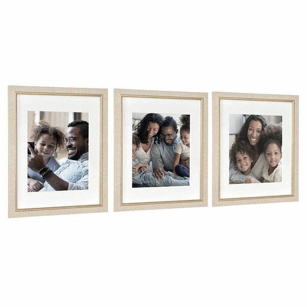 Belle Maison Two Tone 3-Piece Wall Frame Set, Natural