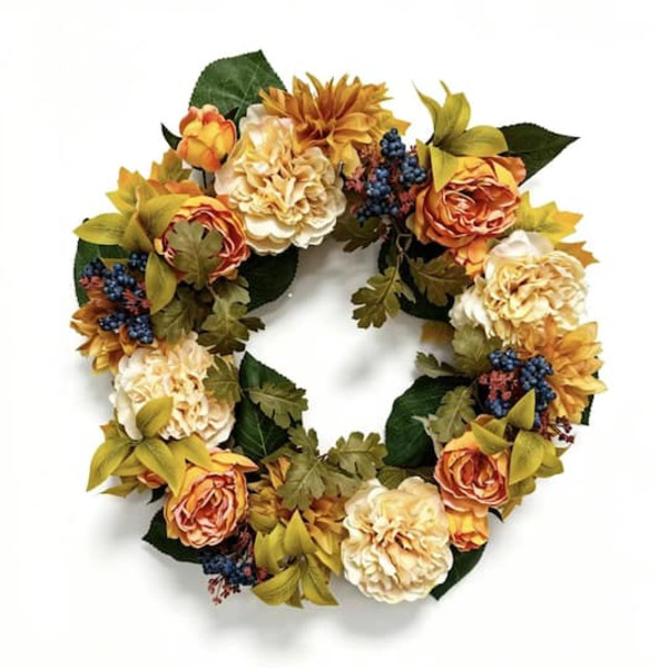 Ashland Orange & Cream Rose Wreath