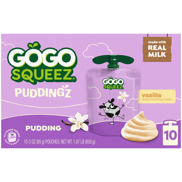GoGo Squeez PuddingZ On-the-Go Vanilla Pudding Snack Pouches