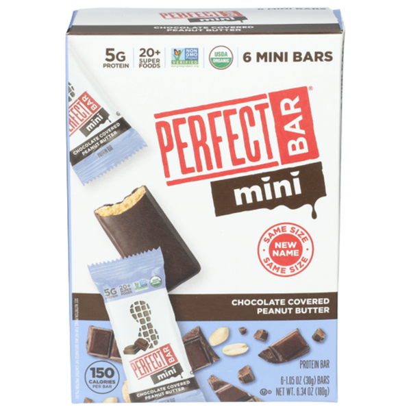 Perfect Bar Organic Chocolate Covered Peanut Butter Mini Bars 6 Pack
