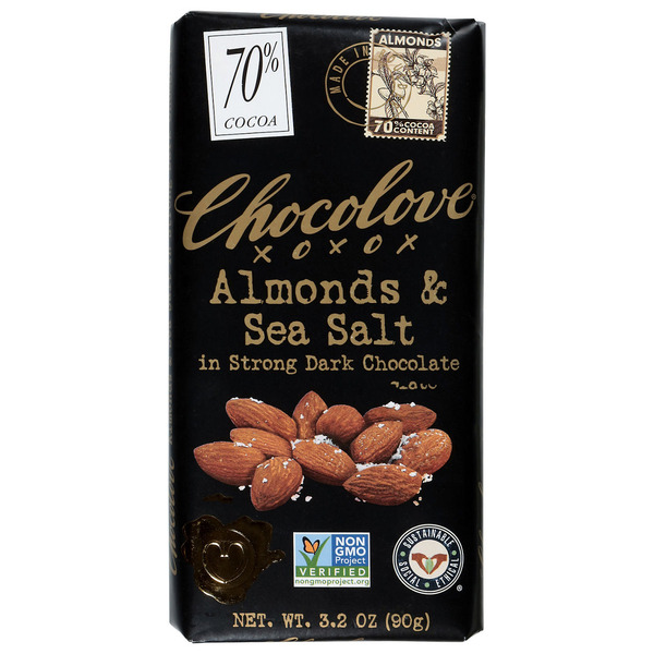 Chicolove Wegmans Chocolove Almonds & Sea Salt in Strong Dark Chocolate Same-Day ...