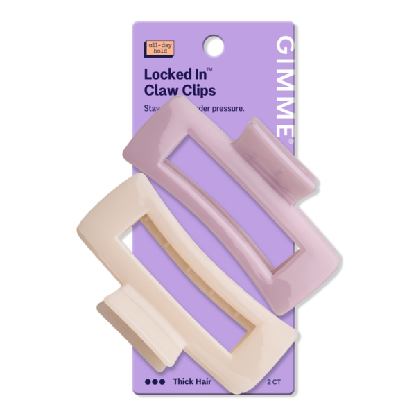 GIMME beauty Thick Hair Rectangle Claw Clip - Purple/Cream