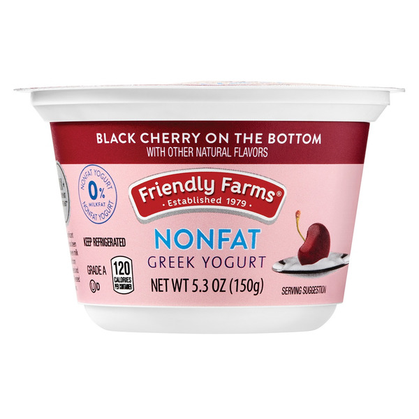 ALDI Friendly Farms Non Fat Black Cherry on the Bottom Greek Yogurt SameDay Delivery or Pickup