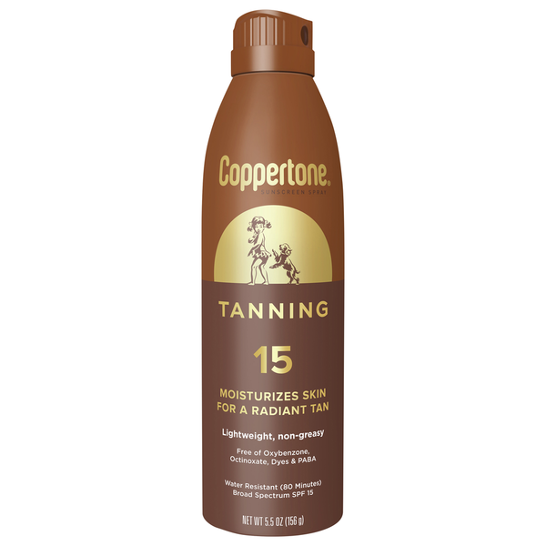 Coppertone Tanning Broad Spectrum SPF 15 Sunscreen Spray Same-Day