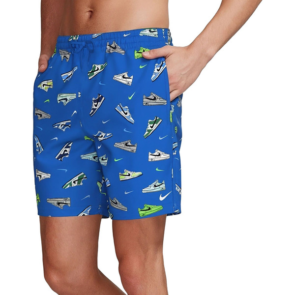 Nike Men's 7" Multi-Print Volley Shorts, S - Blue Crystal