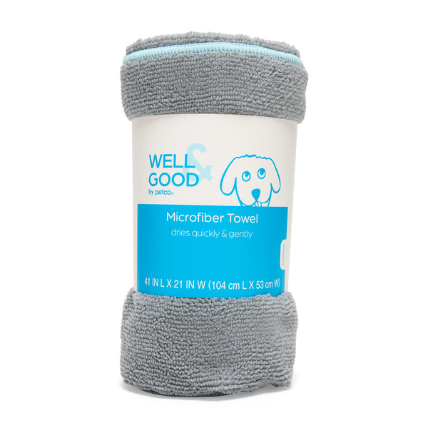 Well & Good Microfiber Towel, 41 x 21 in - Gray
