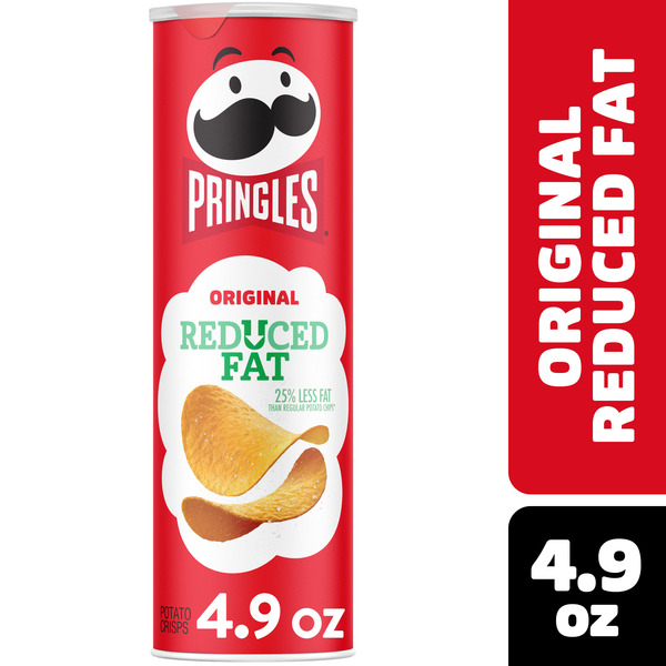 Pringles Reduced Fat Original Potato Crisps Chips, Lunch Snacks, 4.9 oz