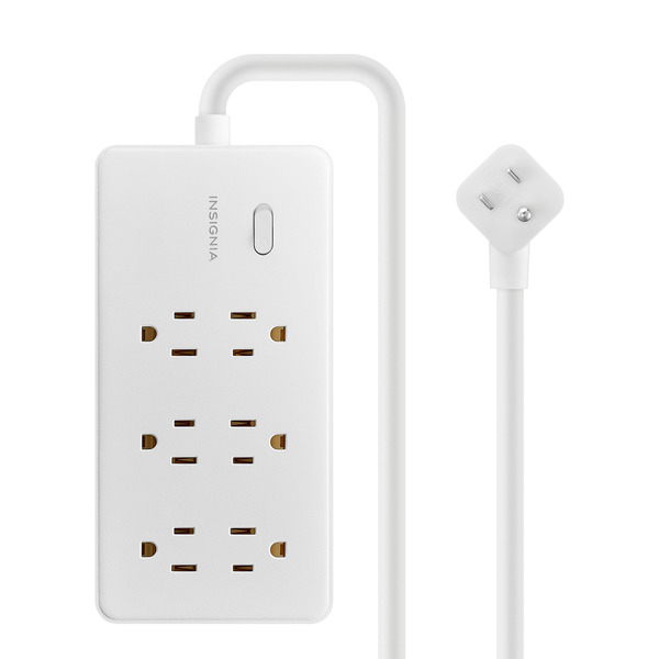 Insignia 6 Outlet Power Strip With Power Switch - White