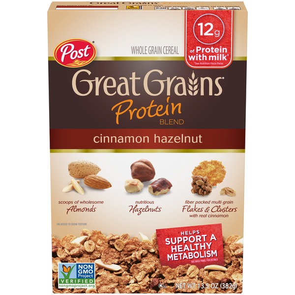Post Great Grains Protein Blend Cinnamon Hazelnut Cereal (14.75 oz