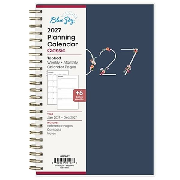 Blue Sky 2027 Classic Tabbed Planning Calendar