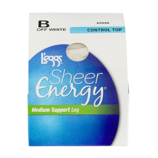 L'eggs Sheer Energy Collant Control Top Light Support, Confezione Da 4 Taglia Q, Jet Black - Foto 2