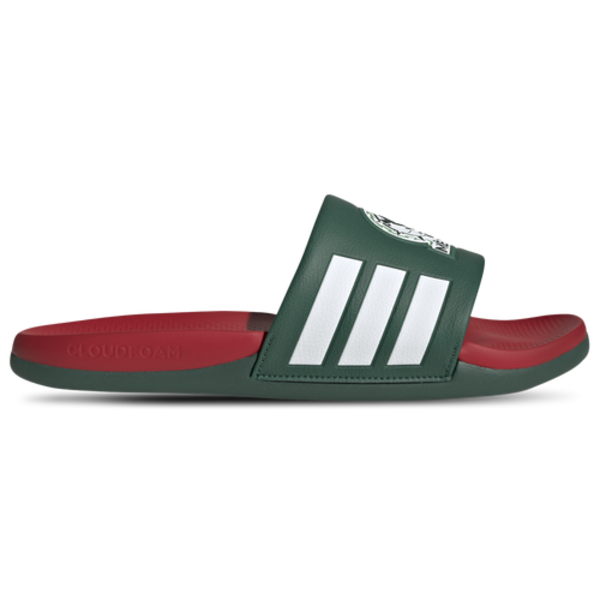 adidas Men's Adilette Comfort 2.0 Slides, Size 9, Medium/D - Team Dark Green/Better Scarlet/Ftwr White