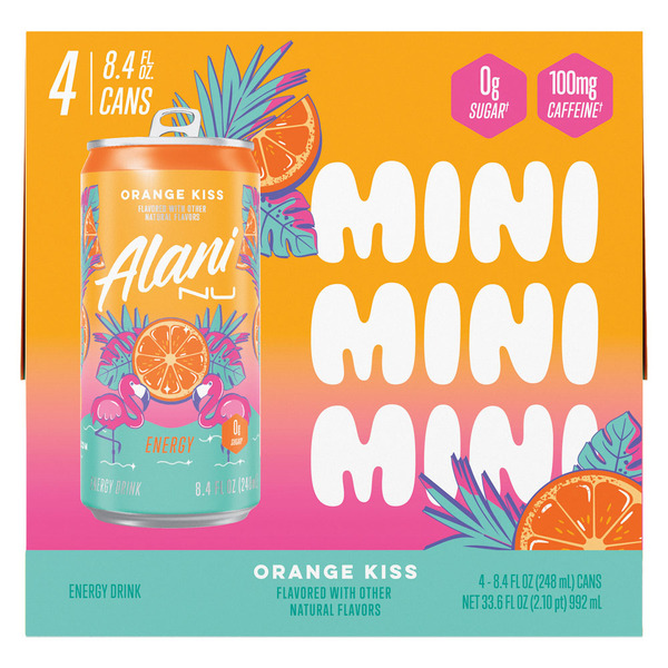 その他 ALLADINA Alani NU Mini Orange Kiss Energy Drinks, 4 Pack Same-Day Delivery