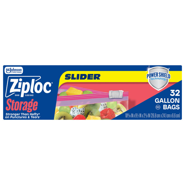 衛生日用品 DOWA Slider Pro Ziploc Storage Slider Gallon Bags, Power Shield™ Technology
