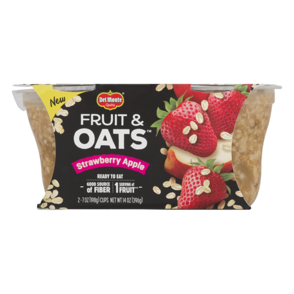 Del Monte Fruit & Oats Strawberry Apple Plastic Fruit Cup Snacks (7 oz