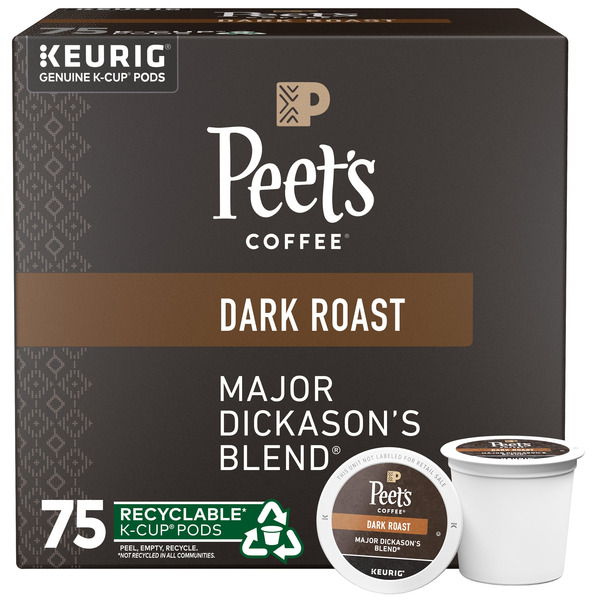 Peet's Coffee Major Dickason's Blend, Dark Roast K-Cup Pods Same