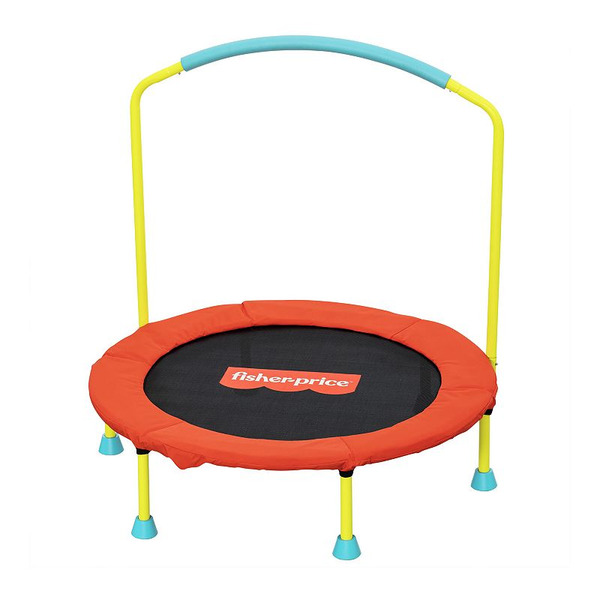 Fisher-Price Toddlers' & Kids' WonderJump Round Indoor Mini Trampoline Activity Toy With Stabilizing Handlebar - Multicolor