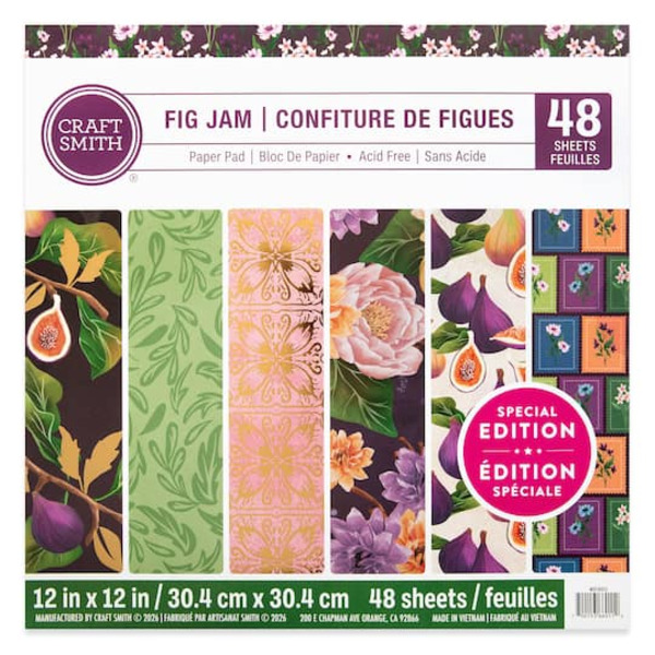 Craft Smith Shine Sticker Studio Fig Jam Paper Pad, 12 x 12 in