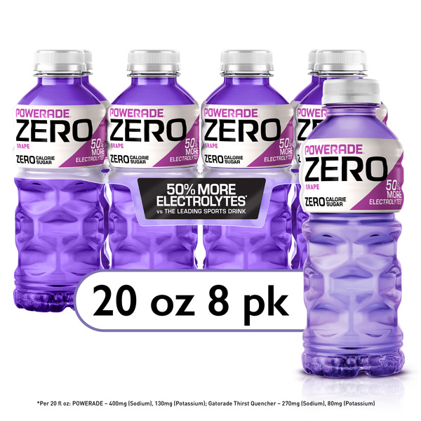 POWERADE Grape Zero Sugar Sports Drink Bottles