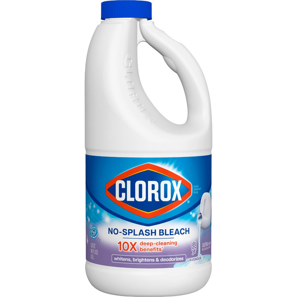 Clorox No-Splash Bleach, Lavender, 40 Fluid Ounces, Pack of 6