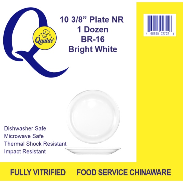 Qualite - 10.875" Plate NR Bright White - 1 Dz