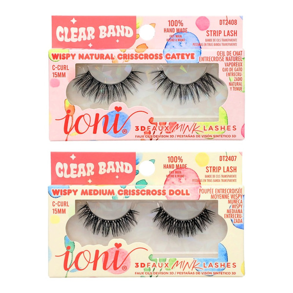 ioni Wispy Natural Crisscross Cateye Dt2408 3dfaux Mink Lashes