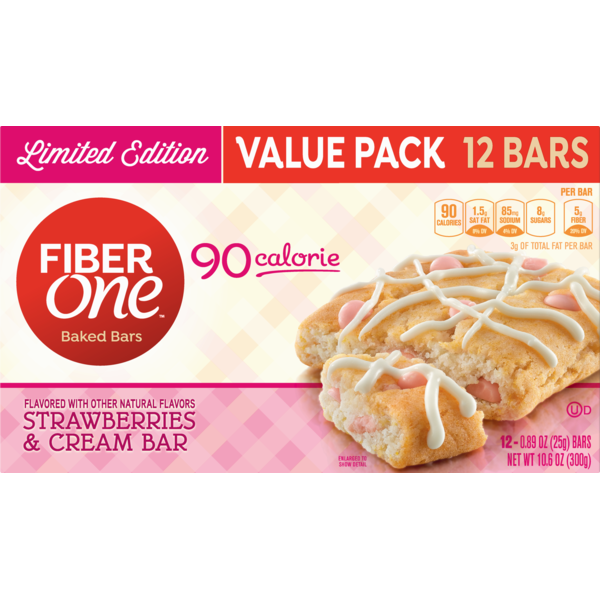 Fiber One 90 Calorie Strawberries & Cream Bake (0.89 oz) Instacart
