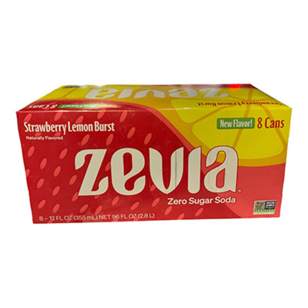 Zevia Strawberry Lemon Burst Zero Sugar Soda