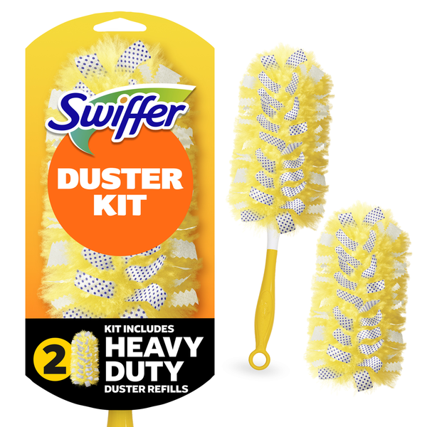 Swiffer Duster Kit with Short Handle, Heavy Duty Dusting Starter