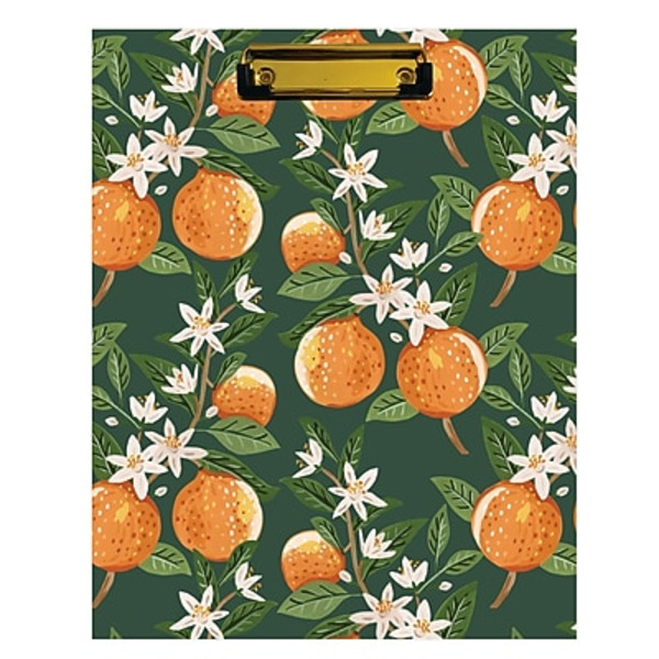 Blue Sky Bespoke Letter Size Plastic Storage Clipboard - Oranges Green