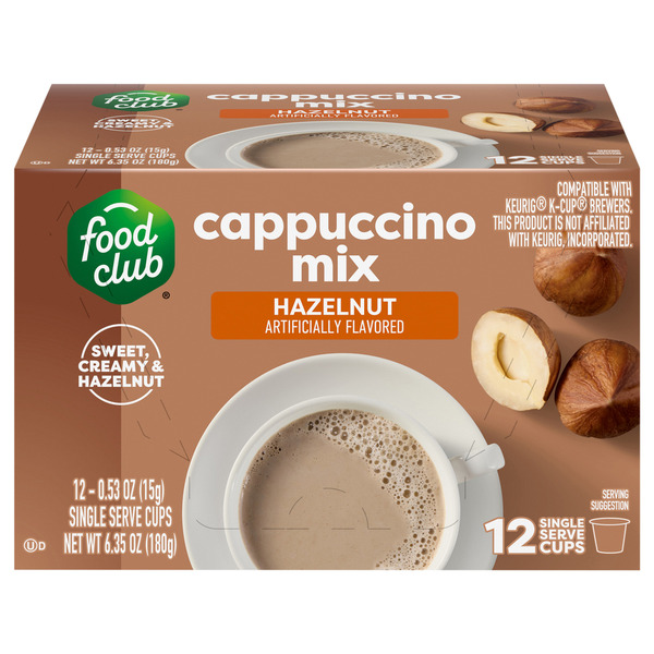 Food Club Hazelnut Cappuccino Mix Single Serve Cups Same-Day Food Club Hazelnut Cappuccino Mix Single Serve Cups Same-Day