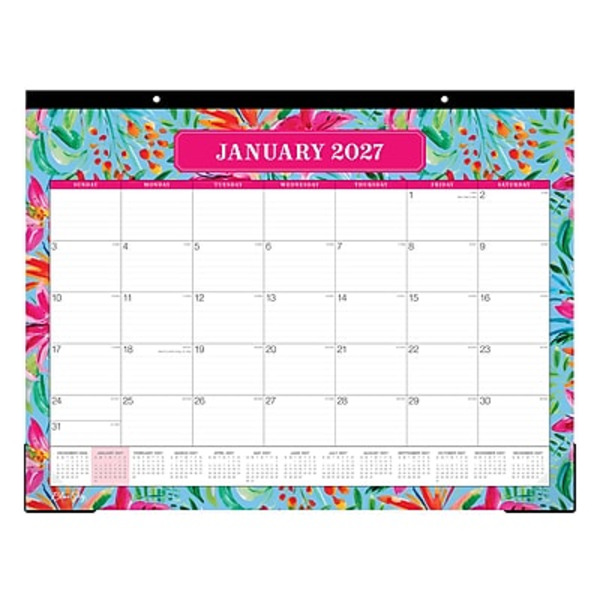Blue Sky Monthly Desk Calendar, 17 x 22 in - Pakertin, 2027