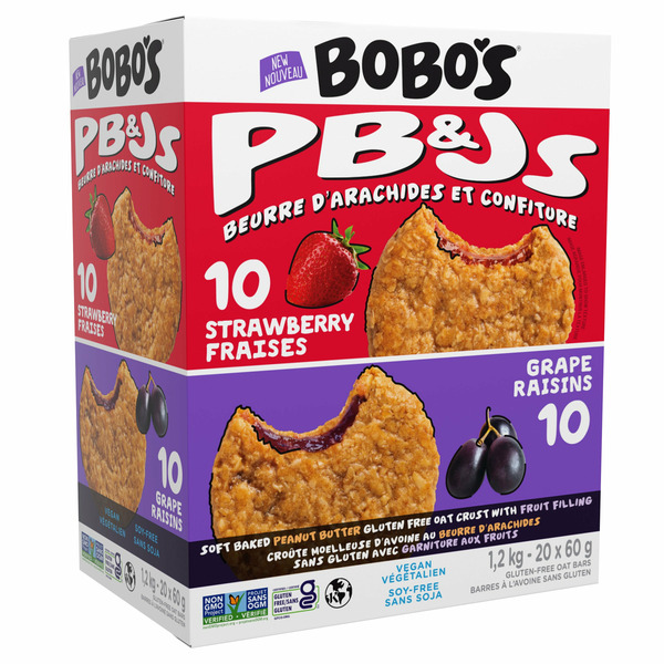 Bobo's PB&Js Soft Baked Peanut Butter Oat Crust Variety Pack
