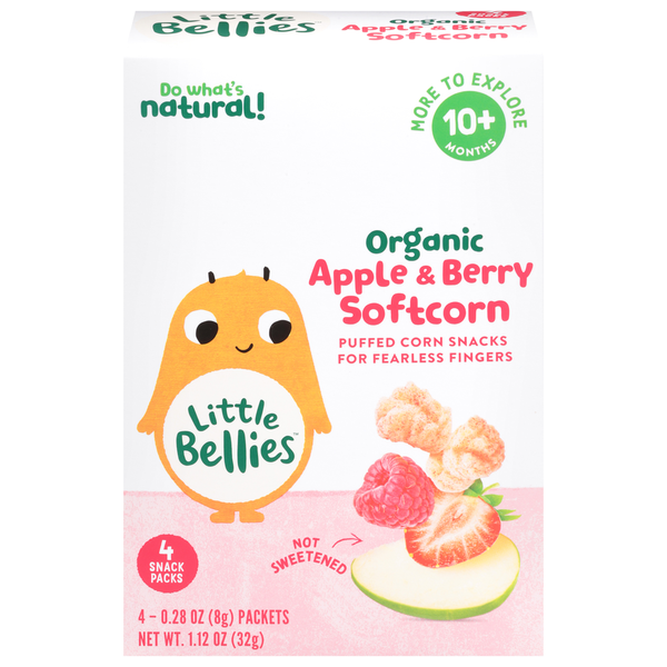 Little Bellies Softcorn, Organic, Apple & Berry, 10+ Months