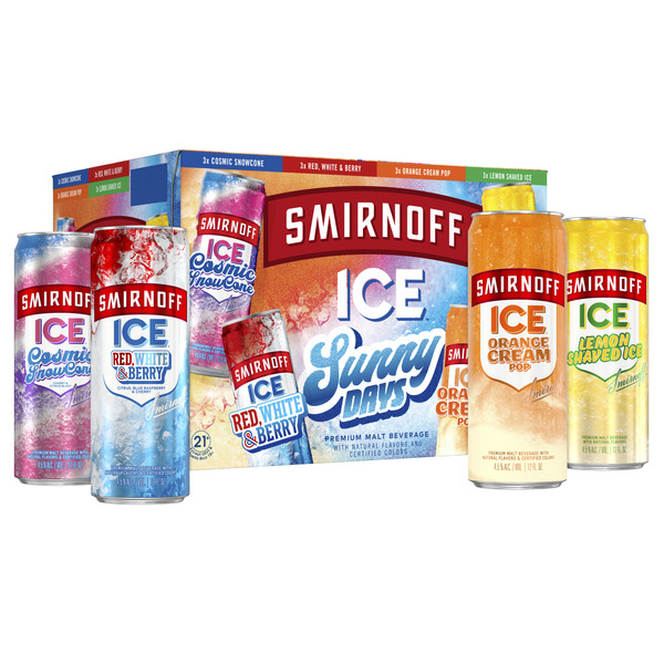 Smirnoff Ice Sunny Days Variety, 12 pack Cans, 12 fl oz, 4.5% ABV