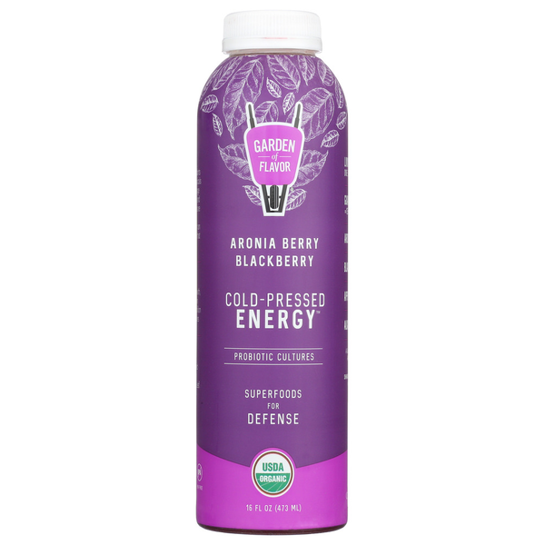 Garden Of Flavor Cold-Pressed Energy, Aronia Berry Blackberry Same